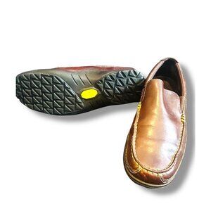 Cole Haan Mens Brown Leather Driving Loafers Vibram Sole Comfort Slip-On Sz 8.5